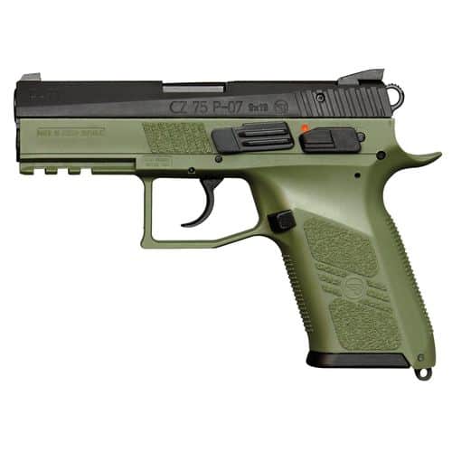 CZ-USA 01077 P-07 9mm Luger 3.75" 10+1 OD Green Black Steel Slide OD Green Interchangeable Backstrap Grip Night Sights CZ-USA 01077 P-07 9mm Luger 3.75" 10+1 OD Green Black Steel Slide OD Green Interchangeable Backstrap Grip Night Sights