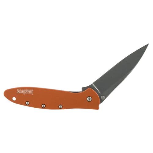 Kershaw 1660OR Leek 3" Modified Drop Point Plain Bead Blasted 14C28N Sandvik Orange Anodized Aluminum Handle Folding Kershaw 1660OR Leek 3" Modified Drop Point Plain Bead Blasted 14C28N Sandvik Orange Anodized Aluminum Handle Folding