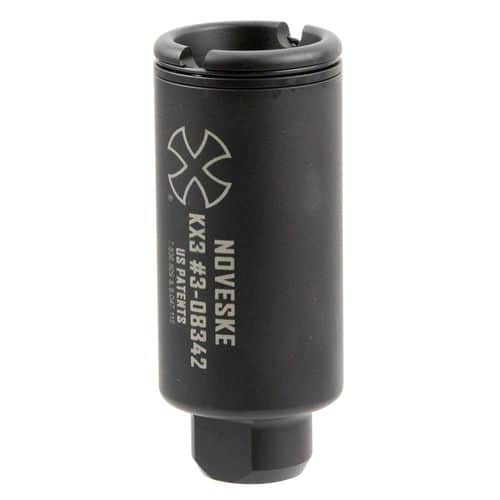 Noveske 5000517 KX3 5.56x45mm NATO Flash Suppressor 1/2"-28 tpi Black Nitride Steel Noveske 5000517 KX3 5.56x45mm NATO Flash Suppressor 1/2"-28 tpi Black Nitride Steel