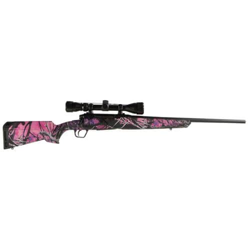 Savage Arms 57272 Axis XP Compact 243 Win 4+1 Cap 20" Matte Black Rec/Barrel Muddy Girl Camo Stock Right Hand Includes Weaver 3-9x40mm Scope Savage Arms 57272 Axis XP Compact 243 Win 4+1 Cap 20" Matte Black Rec/Barrel Muddy Girl Camo Stock Right Hand Includes Weaver 3-9x40mm Scope