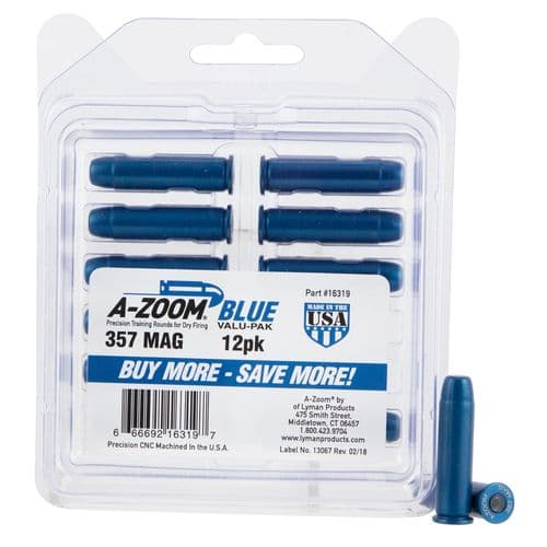 A-Zoom Blue Snap Caps Revolver 357 Mag Aluminum - 12 Pack - 16319 A-Zoom Blue Snap Caps Revolver 357 Mag Aluminum - 12 Pack - 16319