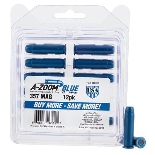 A-Zoom Blue Snap Caps Revolver 357 Mag Aluminum - 12 Pack - 16319 A-Zoom Blue Snap Caps Revolver 357 Mag Aluminum - 12 Pack - 16319