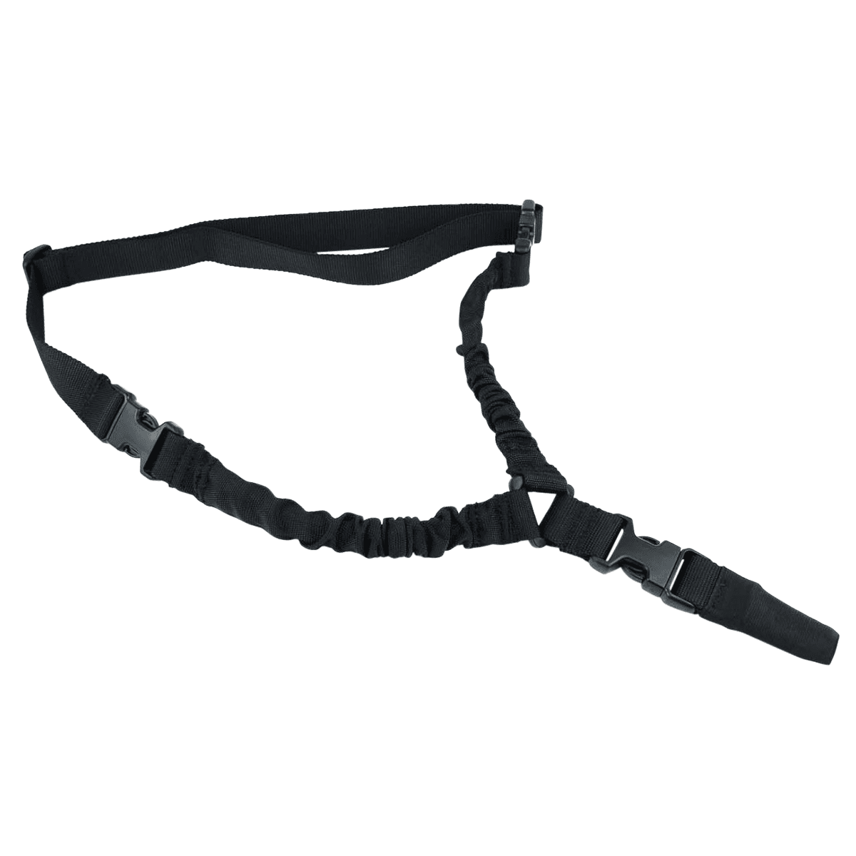 TacFire SL002B One Point Sling Black Nylon 30"-40" OAL Adjustable Double Bungee Rifle TacFire SL002B One Point Sling Black Nylon 30"-40" OAL Adjustable Double Bungee Rifle