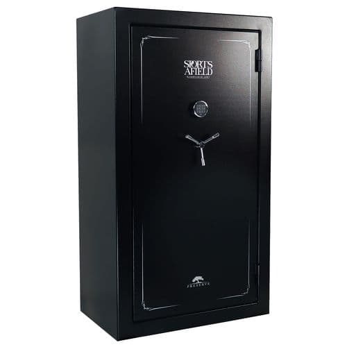 Sports Afield SECSA7240P Preserve SA7240P Keypad/Key Entry Black Steel Holds 60 + 8 72" H x 40" W x 25" D Fireproof- Yes Sports Afield SECSA7240P Preserve SA7240P Keypad/Key Entry Black Steel Holds 60 + 8 72" H x 40" W x 25" D Fireproof- Yes