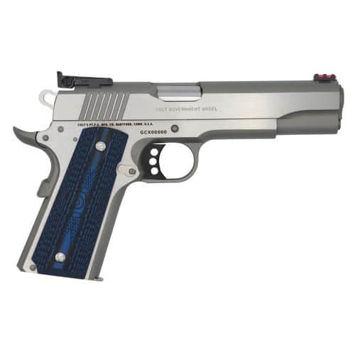 Colt Mfg O5072GCL 1911 Gold Cup Lite 9mm Luger 5" 8+1 Stainless Steel Polished Scalloped Blue Checkered G10 Grip FO Sights Colt Mfg O5072GCL 1911 Gold Cup Lite 9mm Luger 5" 8+1 Stainless Steel Polished Scalloped Blue Checkered G10 Grip FO Sights