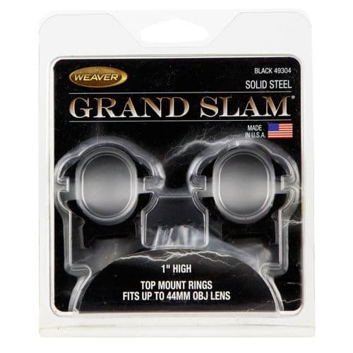 Weaver Mounts 49304 Scope Ring Set Grand Slam Weaver High 1" Black Gloss Steel Weaver Mounts 49304 Scope Ring Set Grand Slam Weaver High 1" Black Gloss Steel
