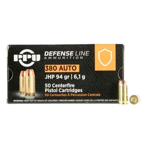 PPU PPD380A Defense 380 ACP 94 gr Jacketed Hollow Point (JHP) 50 Bx/ 20 Cs PPU PPD380A Defense 380 ACP 94 gr Jacketed Hollow Point (JHP) 50 Bx/ 20 Cs