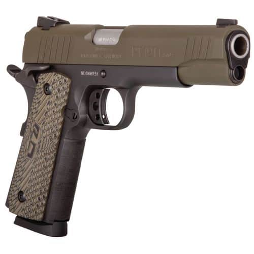 Taurus 1191101MGVZ 1911 45 ACP 5" 8+1 Matte Black OD Green Cerakote Steel Slide Brown VZ Operator II Grip Taurus 1191101MGVZ 1911 45 ACP 5" 8+1 Matte Black OD Green Cerakote Steel Slide Brown VZ Operator II Grip