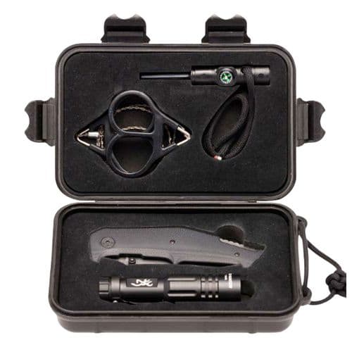 Browning 3220288 Outdoorsman Survival Kit 3.50" Folding Drop Point Plain Black Stonewash 8Cr13MoV SS Blade G10 Black Handle Browning 3220288 Outdoorsman Survival Kit 3.50" Folding Drop Point Plain Black Stonewash 8Cr13MoV SS Blade G10 Black Handle