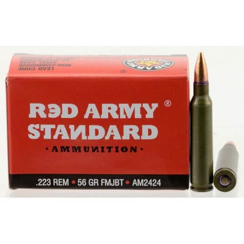 Red Army Standard AM2424 Red Army Standard 223 Rem 56 gr Full Metal Jacket Boat-Tail (FMJBT) 20 Bx/ 50 Cs Red Army Standard AM2424 Red Army Standard 223 Rem 56 gr Full Metal Jacket Boat-Tail (FMJBT) 20 Bx/ 50 Cs
