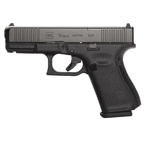 Glock G19 Gen 5 MOS FS 9mm Luger Double 4.02" 15+1 Black Polymer Grip/Frame Black nDLC Slide 2 Glock G19 Gen 5 MOS FS 9mm Luger Double 4.02" 15+1 Black Polymer Grip/Frame Black nDLC Slide 2