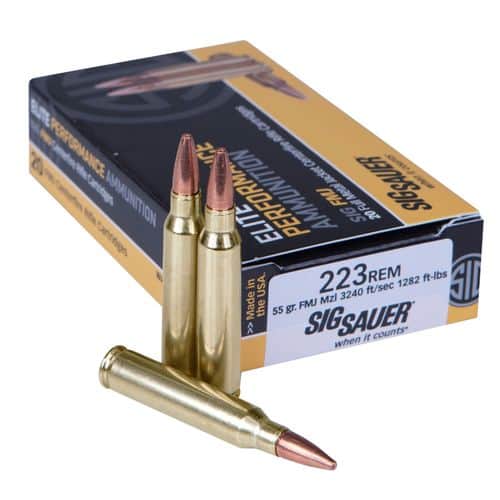 Sig Sauer E223B120 Elite Performance 223 Rem 55 gr Full Metal Jacket (FMJ) 20 Bx/ 25 Cs Sig Sauer E223B120 Elite Performance 223 Rem 55 gr Full Metal Jacket (FMJ) 20 Bx/ 25 Cs