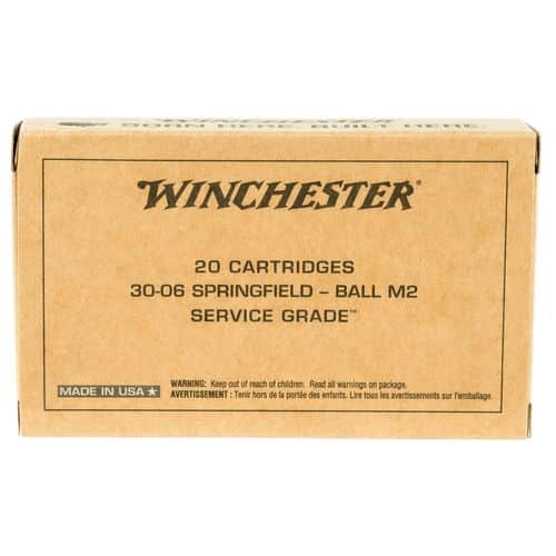 Winchester Ammo SG3006W Service Grade 30-06 Springfield 150 gr Full Metal Jacket (FMJ) 20 Bx/10 Cs Winchester Ammo SG3006W Service Grade 30-06 Springfield 150 gr Full Metal Jacket (FMJ) 20 Bx/10 Cs