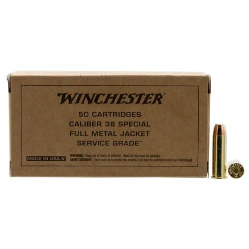 Winchester Ammo Service Grade 38 Special 130 gr Full Metal Jacket Flat Nose - SG38W Winchester Ammo Service Grade 38 Special 130 gr Full Metal Jacket Flat Nose - SG38W