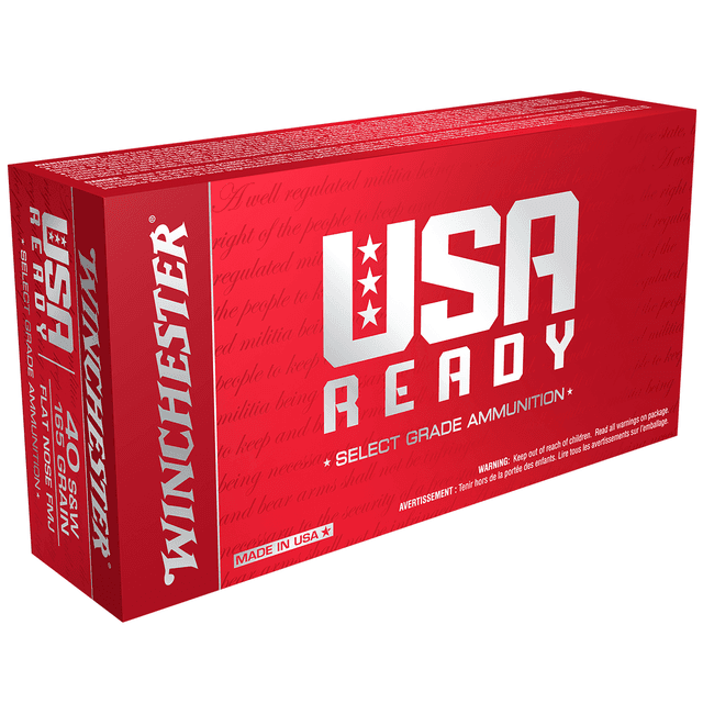 Winchester Ammo RED40 USA Ready 40 S&W 165 gr Full Metal Jacket Flat Nose (FMJFN) 50 Bx Winchester Ammo RED40 USA Ready 40 S&W 165 gr Full Metal Jacket Flat Nose (FMJFN) 50 Bx