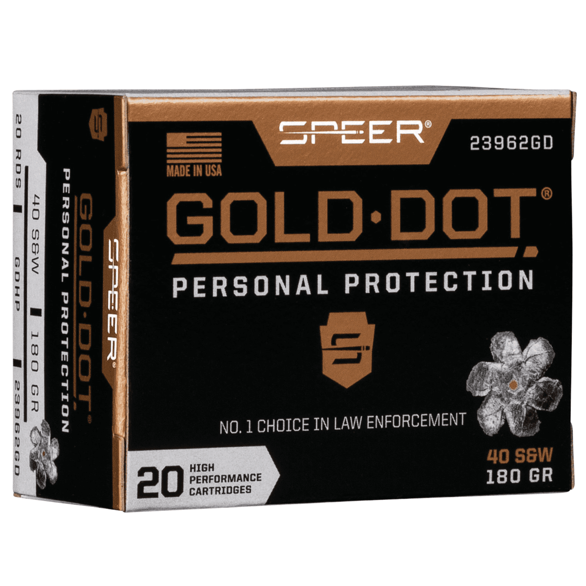 Speer Gold Dot Personal Protection 40 S&W 180 gr Hollow Point Handgun Ammo Speer Gold Dot Personal Protection 40 S&W 180 gr Hollow Point Handgun Ammo