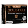 Speer Ammo 23618GD Gold Dot Personal Protection 9mm Luger 124 gr Hollow Point (HP) 20 Bx/ 10 Cs Speer Ammo 23618GD Gold Dot Personal Protection 9mm Luger 124 gr Hollow Point (HP) 20 Bx/ 10 Cs