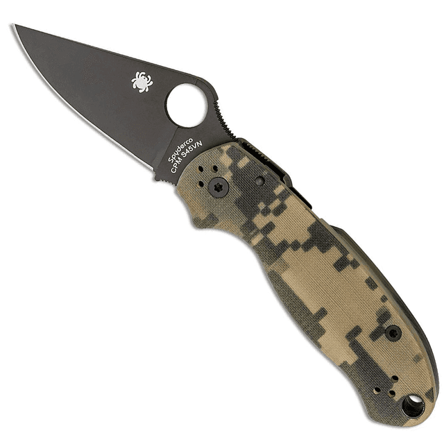 Spyderco C223GPCMOBK Para 3 2.95" Folding Drop Point Plain DLC Black CPM S30V Blade /G10 Camo Handle Spyderco C223GPCMOBK Para 3 2.95" Folding Drop Point Plain DLC Black CPM S30V Blade /G10 Camo Handle