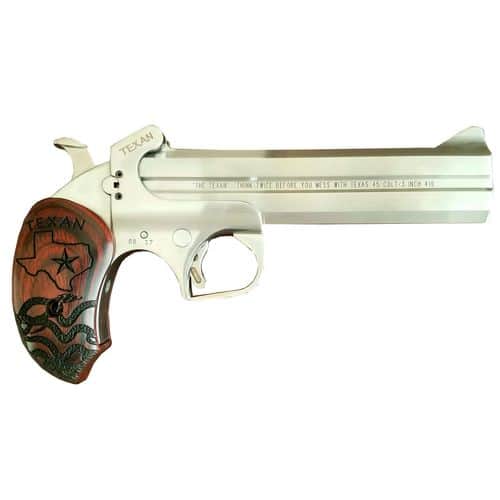 Bond Arms BATX Texan Derringer Single 45 Colt (LC)/410 Gauge 6" 2 Round Stainless Steel Bond Arms BATX Texan Derringer Single 45 Colt (LC)/410 Gauge 6" 2 Round Stainless Steel