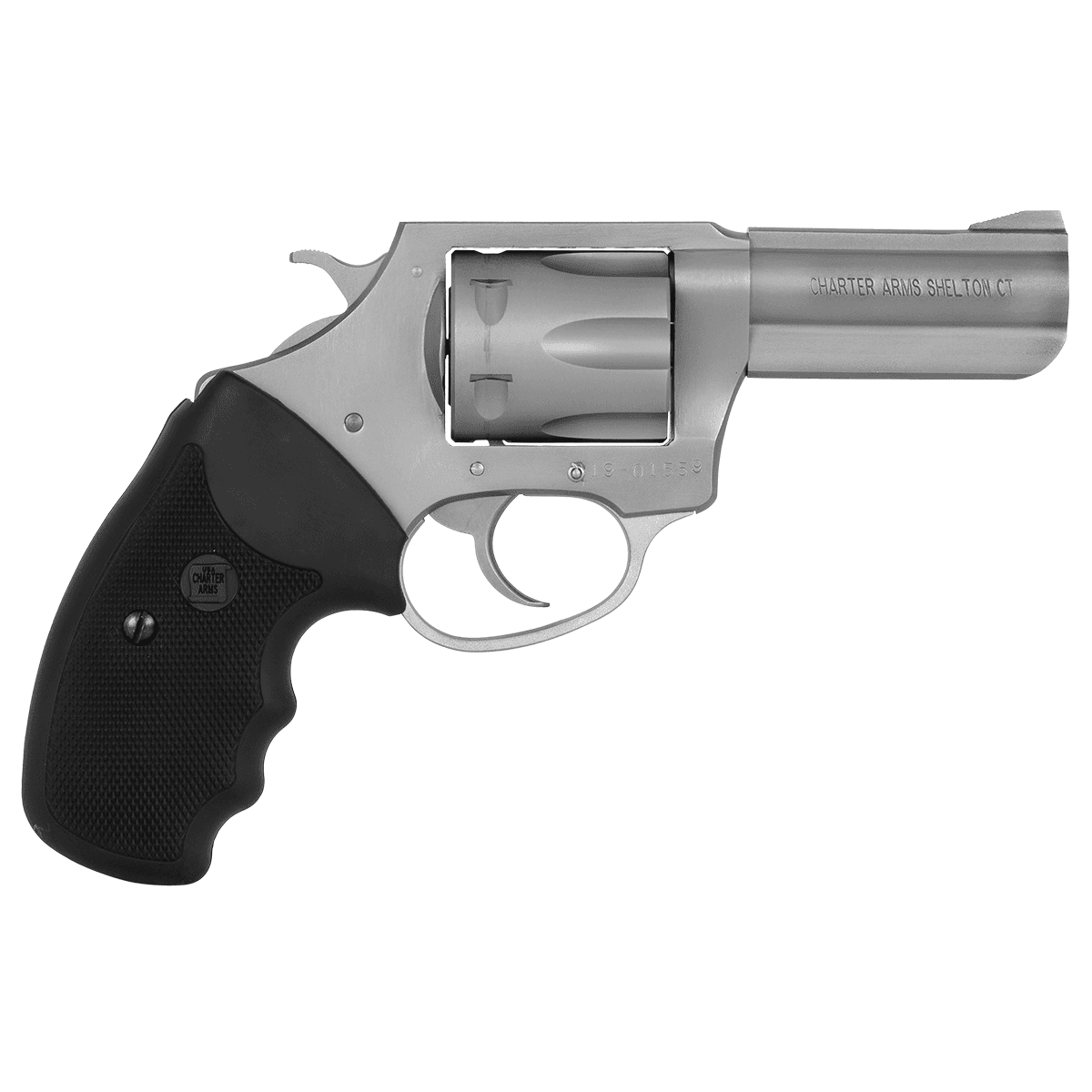 Charter Arms 73802 Pitbull 380 ACP 6rd 3" Overall Stainless Steel with Black Rubber Grip Charter Arms 73802 Pitbull 380 ACP 6rd 3" Overall Stainless Steel with Black Rubber Grip