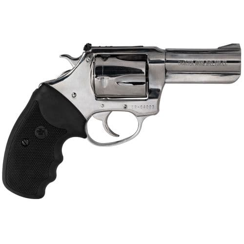 Charter Arms 73539 Mag Pug 357 Mag 5rd 3" Overall High Polished Stainless Steel with Black Rubber Grip Charter Arms 73539 Mag Pug 357 Mag 5rd 3" Overall High Polished Stainless Steel with Black Rubber Grip