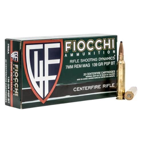 Fiocchi 7RMA Shooting Dynamics7mm Rem Mag 139 GR Pointed Soft Point (PSP) 20 Bx/ 10 Cs Fiocchi 7RMA Shooting Dynamics7mm Rem Mag 139 GR Pointed Soft Point (PSP) 20 Bx/ 10 Cs