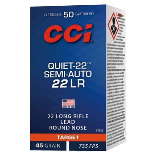 CCI 975CC Quiet-22 22 LR 45 gr Lead Round Nose 50 Per Box/ 100 Case CCI 975CC Quiet-22 22 LR 45 gr Lead Round Nose 50 Per Box/ 100 Case