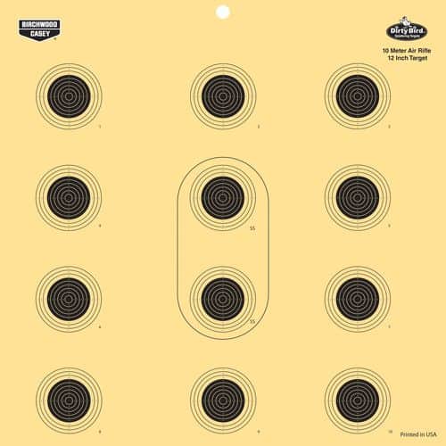 Birchwood Casey 35024 Dirty Bird 10 Meter Air Rifle Target Bullseye Hanging Tagboard Target 12" 12 Per Pack Birchwood Casey 35024 Dirty Bird 10 Meter Air Rifle Target Bullseye Hanging Tagboard Target 12" 12 Per Pack