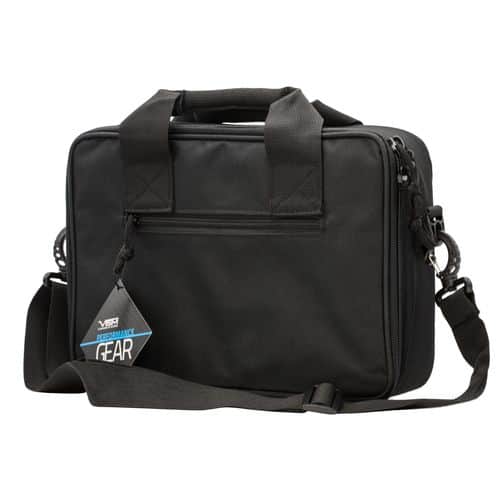 NcStar CPDX2971B VISM Double Pistol Range Bag with Mag Pouches, Loop Fasteners, Zippers, Padding & Black Finish NcStar CPDX2971B VISM Double Pistol Range Bag with Mag Pouches, Loop Fasteners, Zippers, Padding & Black Finish