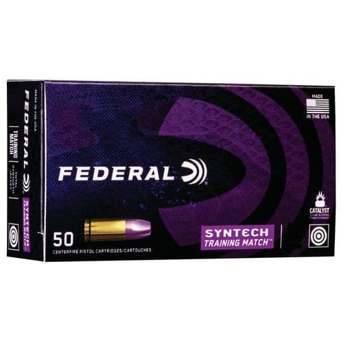 Federal AE40SJ2 Syntech Training Match 40 S&W 180 gr Total Syntech Jacket Flat Nose (TSJFN) 50 Bx/ 10 Cs Federal AE40SJ2 Syntech Training Match 40 S&W 180 gr Total Syntech Jacket Flat Nose (TSJFN) 50 Bx/ 10 Cs