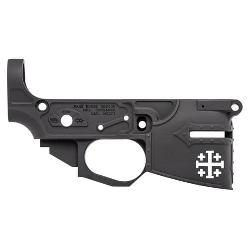 Spikes STLB600 Rare Breed Crusader Stripped Lower Receiver Multi-Caliber 7075-T6 Aluminum Black Anodized for AR-15 Spikes STLB600 Rare Breed Crusader Stripped Lower Receiver Multi-Caliber 7075-T6 Aluminum Black Anodized for AR-15