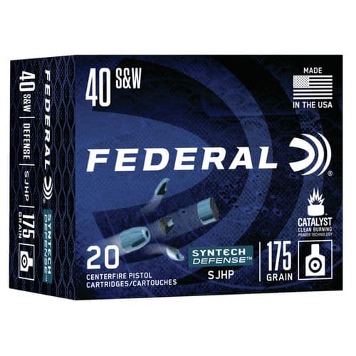 Federal S40SJT1 Syntech Defense 40 S&W 175 gr Segmented Jacketed Hollow Point (SJHP) 20 Bx/ 10 Cs Federal S40SJT1 Syntech Defense 40 S&W 175 gr Segmented Jacketed Hollow Point (SJHP) 20 Bx/ 10 Cs