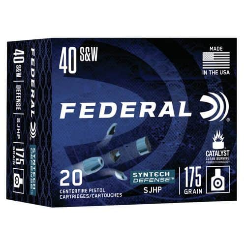 Federal S40SJT1 Syntech Defense 40 S&W 175 gr Segmented Jacketed Hollow Point (SJHP) 20 Bx/ 10 Cs Federal S40SJT1 Syntech Defense 40 S&W 175 gr Segmented Jacketed Hollow Point (SJHP) 20 Bx/ 10 Cs