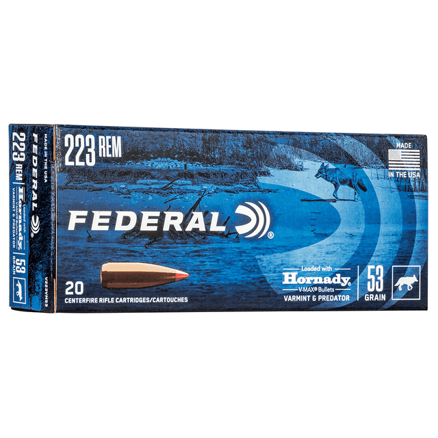 Federal Varmint & Predator 223 Rem 53 gr Hornady V-Max (VMX) Rifle Ammo Federal Varmint & Predator 223 Rem 53 gr Hornady V-Max (VMX) Rifle Ammo