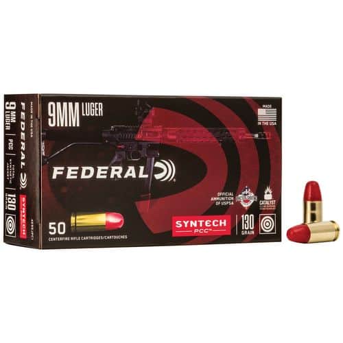 Federal AE9SJPC1 American Eagle 9mm Luger 130 gr Total Syntech Jacket Flat Nose (TSJFN) 50 Bx/ 10 Cs Federal AE9SJPC1 American Eagle 9mm Luger 130 gr Total Syntech Jacket Flat Nose (TSJFN) 50 Bx/ 10 Cs