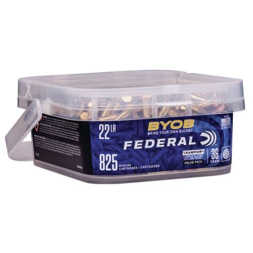 Federal 750BKT825 Small Game Target BYOB 22 LR 36 gr Copper Plated Hollow Point (CPHP) 825 Bx/ 4 Cs Federal 750BKT825 Small Game Target BYOB 22 LR 36 gr Copper Plated Hollow Point (CPHP) 825 Bx/ 4 Cs