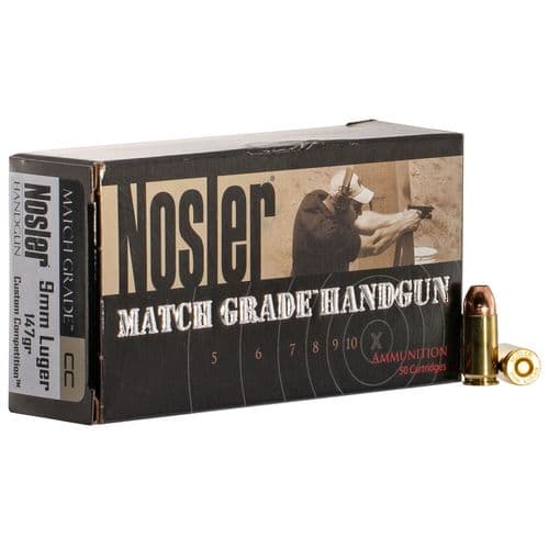 Nosler 51325 Match Grade 9mm Luger 147 gr Jacketed Hollow Point (JHP) 50 Bx/ 10 Cs Nosler 51325 Match Grade 9mm Luger 147 gr Jacketed Hollow Point (JHP) 50 Bx/ 10 Cs