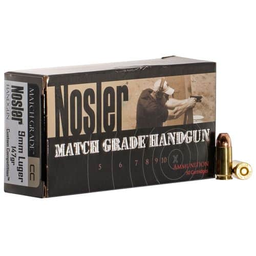Nosler 51325 Match Grade 9mm Luger 147 gr Jacketed Hollow Point (JHP) 50 Bx/ 10 Cs Nosler 51325 Match Grade 9mm Luger 147 gr Jacketed Hollow Point (JHP) 50 Bx/ 10 Cs