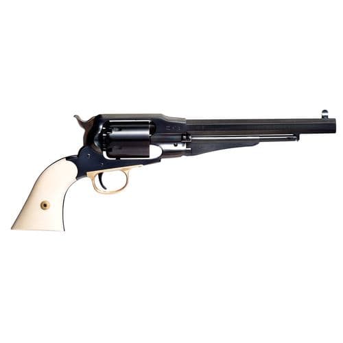 Taylors and Company 107G Sodbuster Black Powder SAO 44 Cal Striker Fire 8" 6rd Blued 2-Piece Ivory Grip Taylors and Company 107G Sodbuster Black Powder SAO 44 Cal Striker Fire 8" 6rd Blued 2-Piece Ivory Grip