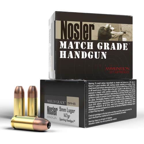 Nosler 51290 Match Grade 9mm Luger 147 gr Jacketed Hollow Point (JHP) 20 Bx/ 20 Cs Nosler 51290 Match Grade 9mm Luger 147 gr Jacketed Hollow Point (JHP) 20 Bx/ 20 Cs