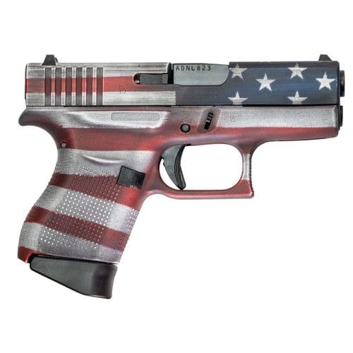 Glock UI4350204CKUSA G43 Subcompact 9mm Luger 3.41" 6+1 American Flag Cerakote Steel Slide American Flag Polymer Grip Fixed Sights Glock UI4350204CKUSA G43 Subcompact 9mm Luger 3.41" 6+1 American Flag Cerakote Steel Slide American Flag Polymer Grip Fixed Sights