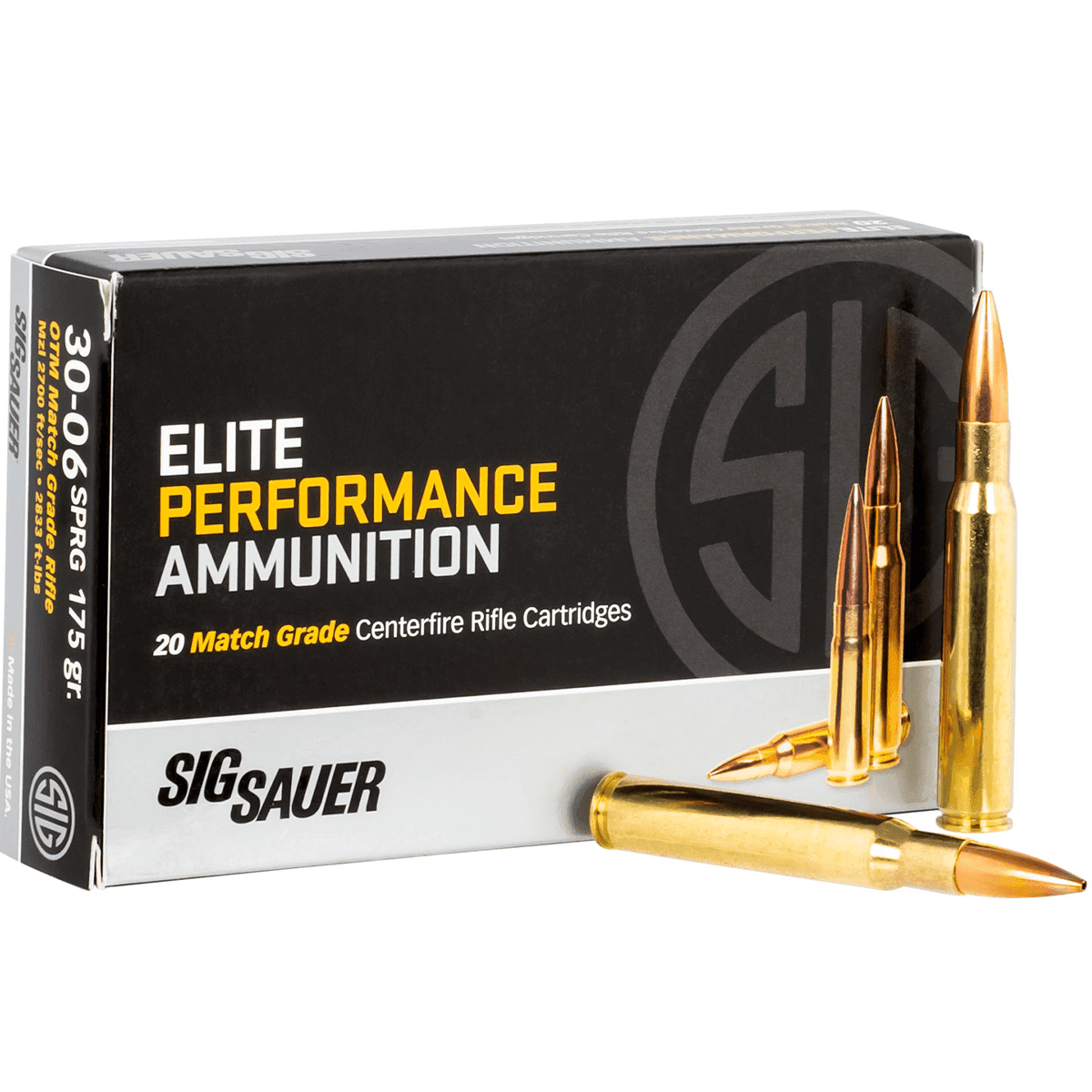 Sig Sauer Elite Match Grade 30-06 Springfield 175 gr Rifle Ammo Sig Sauer Elite Match Grade 30-06 Springfield 175 gr Rifle Ammo