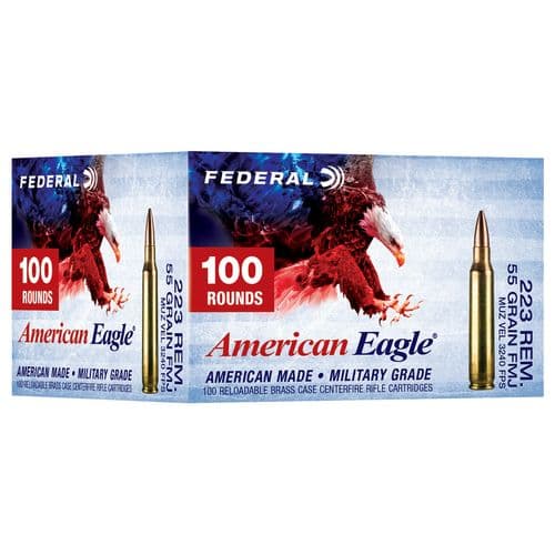 Federal AE223BLF American Eagle 223 Rem 55 gr Full Metal Jacket (FMJ) 100 Bx/ 5 Cs Federal AE223BLF American Eagle 223 Rem 55 gr Full Metal Jacket (FMJ) 100 Bx/ 5 Cs