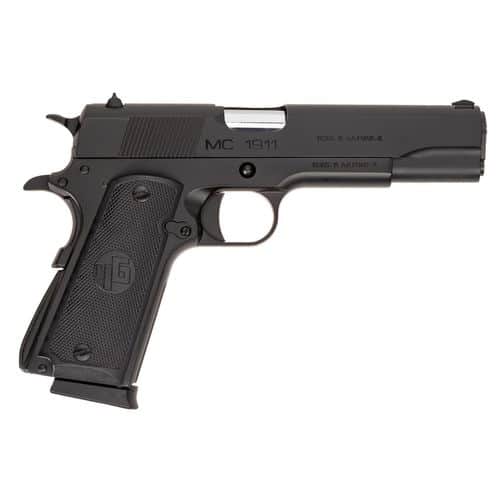 Girsan 390060 MC1911 S 45 ACP 5" 8+1 Black Black Steel Slide Checkered Black Polymer Grip Girsan 390060 MC1911 S 45 ACP 5" 8+1 Black Black Steel Slide Checkered Black Polymer Grip