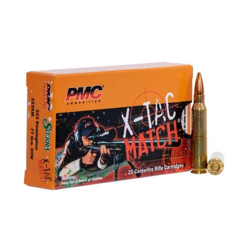 PMC 223XM X-Tac Match 223 Rem 77 gr Open Tip Match (OTM) 20 Bx/ 40 Cs PMC 223XM X-Tac Match 223 Rem 77 gr Open Tip Match (OTM) 20 Bx/ 40 Cs