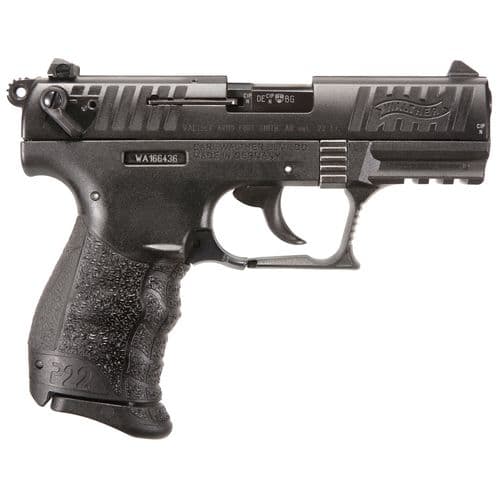 Walther Arms 5120700 P22 Q 22 LR 3.42" 10+1 Black Black Steel Slide Black Interchangeable Backstrap Grip Walther Arms 5120700 P22 Q 22 LR 3.42" 10+1 Black Black Steel Slide Black Interchangeable Backstrap Grip