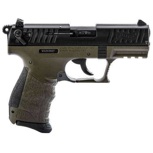 Walther Arms 5120715 P22 Q Military 22 LR 3.42" 10+1 OD Green Black Steel Slide Black Interchangeable Backstrap Grip Walther Arms 5120715 P22 Q Military 22 LR 3.42" 10+1 OD Green Black Steel Slide Black Interchangeable Backstrap Grip