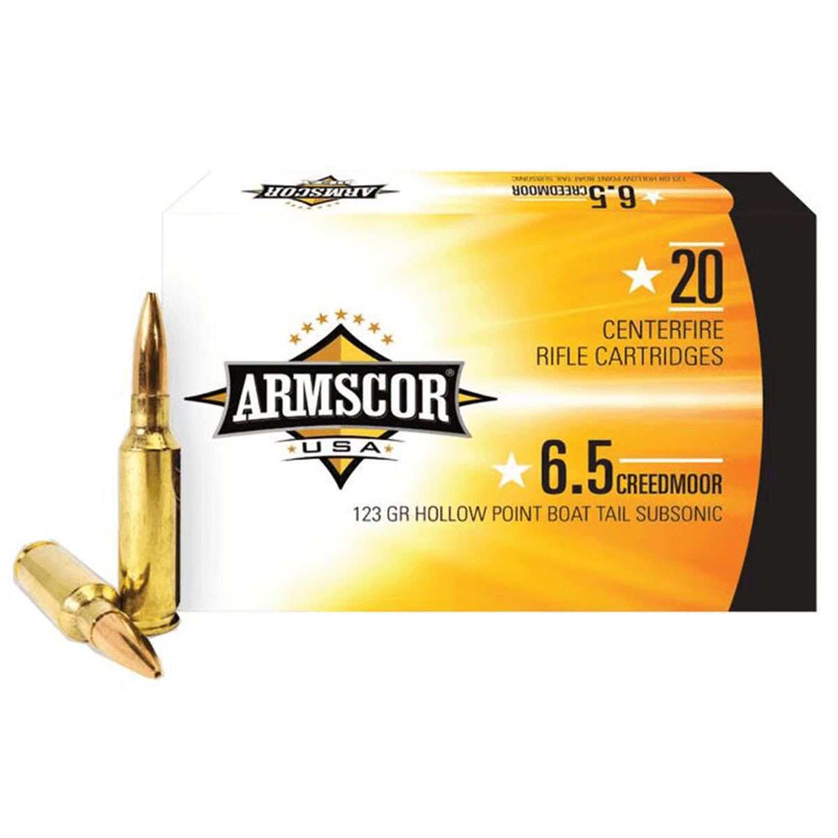 Armscor FAC65CIN USA 6.5 Creedmoor 123 gr Hollow Point Boat Tail Armscor FAC65CIN USA 6.5 Creedmoor 123 gr Hollow Point Boat Tail