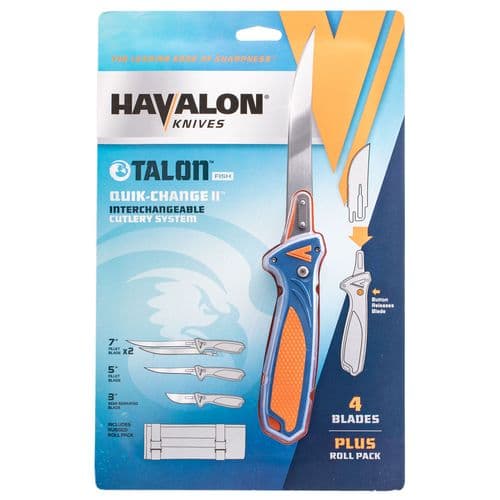 Havalon XTC-TF Talon Fish 3.50",5",7" Clip Point Part Serrated Stainless Steel Blade Blue/Orange Polymer Handle Havalon XTC-TF Talon Fish 3.50",5",7" Clip Point Part Serrated Stainless Steel Blade Blue/Orange Polymer Handle
