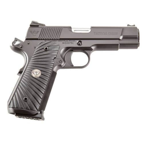 Wilson Combat TCCOM45 1911 Commander Tactical Carry 45 ACP 4.25" 8+1 Overall Black Carbon Steel with Black G10 Starburst Grip Wilson Combat TCCOM45 1911 Commander Tactical Carry 45 ACP 4.25" 8+1 Overall Black Carbon Steel with Black G10 Starburst Grip